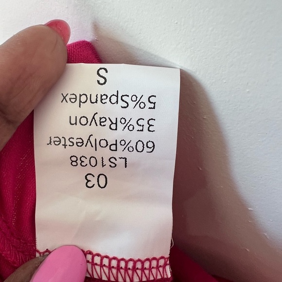 NWT! Lillusory Dark Pink Short Sleeve Tiered Knit Maxi Dress Pockets Size Small - Picture 4 of 11